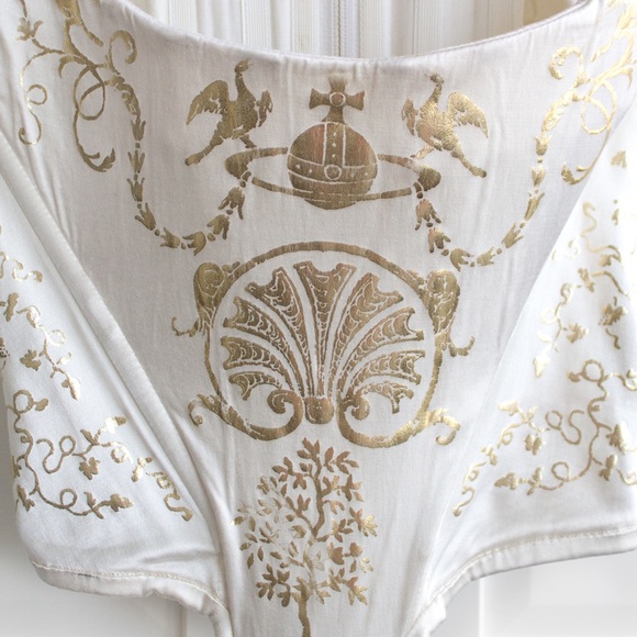 Iconic Vivienne Westwood Vintage F/W 1991 White Gold Boulle Satin 90s Corset Top - Picture 7 of 16